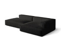 Coltar modular dreapta 4 locuri, Nuria-215, Micadoni Home, 312x147x72 cm, tesatura structurata chenille, negru