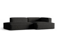 Coltar modular dreapta 4 locuri, Nuria-215, Micadoni Home, 312x147x72 cm, tesatura structurata chenille, negru