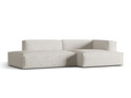 Coltar modular dreapta 4 locuri, Nuria-260, Micadoni Home, 312x147x72 cm, tesatura boucle, gri bej melange