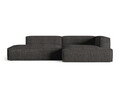Coltar modular dreapta 4 locuri, Nuria-260, Micadoni Home, 312x147x72 cm, tesatura boucle, antracit