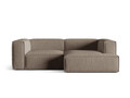 Coltar modular dreapta 3 locuri, Nuria-88, Micadoni Home, 252x147x72 cm, catifea, gri beton