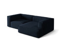 Coltar modular dreapta 3 locuri, Nuria-88, Micadoni Home, 252x147x72 cm, catifea, albastru inchis