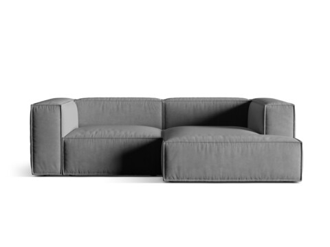 Coltar modular dreapta 3 locuri, Nuria-88, Micadoni Home, 252x147x72 cm, catifea, gri