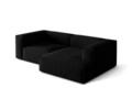 Coltar modular dreapta 3 locuri, Nuria-88, Micadoni Home, 252x147x72 cm, catifea, negru