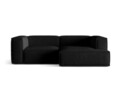 Coltar modular dreapta 3 locuri, Nuria-88, Micadoni Home, 252x147x72 cm, catifea, negru