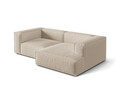 Coltar modular dreapta 3 locuri, Nuria-215, Micadoni Home, 252x147x72 cm, tesatura structurata chenille, bej
