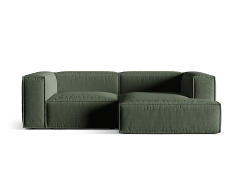 Coltar modular dreapta 3 locuri, Nuria-215, Micadoni Home, 252x147x72 cm, tesatura structurata chenille, verde moss