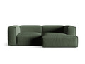 Coltar modular dreapta 3 locuri, Nuria-215, Micadoni Home, 252x147x72 cm, tesatura structurata chenille, verde moss