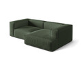 Coltar modular dreapta 3 locuri, Nuria-215, Micadoni Home, 252x147x72 cm, tesatura structurata chenille, verde moss
