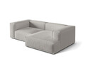 Coltar modular dreapta 3 locuri, Nuria-215, Micadoni Home, 252x147x72 cm, tesatura structurata chenille, gri deschis