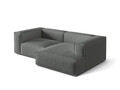 Coltar modular dreapta 3 locuri, Nuria-215, Micadoni Home, 252x147x72 cm, tesatura structurata chenille, gri