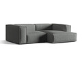 Coltar modular dreapta 3 locuri, Nuria-215, Micadoni Home, 252x147x72 cm, tesatura structurata chenille, gri