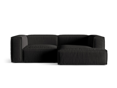 Coltar modular dreapta 3 locuri, Nuria-215, Micadoni Home, 252x147x72 cm, tesatura structurata chenille, negru