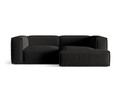 Coltar modular dreapta 3 locuri, Nuria-215, Micadoni Home, 252x147x72 cm, tesatura structurata chenille, negru