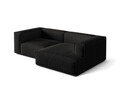 Coltar modular dreapta 3 locuri, Nuria-215, Micadoni Home, 252x147x72 cm, tesatura structurata chenille, negru