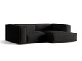 Coltar modular dreapta 3 locuri, Nuria-215, Micadoni Home, 252x147x72 cm, tesatura structurata chenille, negru