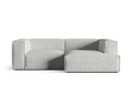 Coltar modular dreapta 3 locuri, Nuria-260, Micadoni Home, 252x147x72 cm, tesatura boucle, argintiu