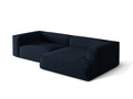 Coltar modular dreapta 4 locuri, Nuria-88, Micadoni Home, 292x147x72 cm, catifea, albastru inchis