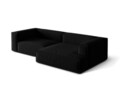 Coltar modular dreapta 4 locuri, Nuria-88, Micadoni Home, 292x147x72 cm, catifea, negru