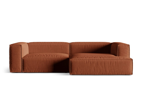 Coltar modular dreapta 4 locuri, Nuria-215, Micadoni Home, 292x147x72 cm, tesatura structurata chenille, caramiziu