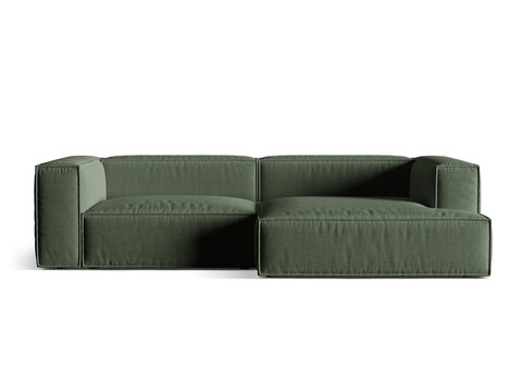 Coltar modular dreapta 4 locuri, Nuria-215, Micadoni Home, 292x147x72 cm, tesatura structurata chenille, verde moss