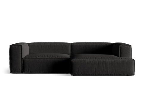Coltar modular dreapta 4 locuri, Nuria-215, Micadoni Home, 292x147x72 cm, tesatura structurata chenille, negru