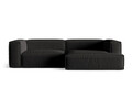 Coltar modular dreapta 4 locuri, Nuria-215, Micadoni Home, 292x147x72 cm, tesatura structurata chenille, negru