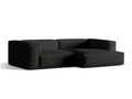 Coltar modular dreapta 4 locuri, Nuria-215, Micadoni Home, 292x147x72 cm, tesatura structurata chenille, negru
