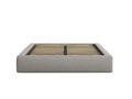 Pat tapitat cu somiera rabatabila si lada depozitare, 160x200 cm, Micadoni Home, Simon-206, tesatura boucle, gri deschis