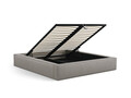 Pat tapitat cu somiera rabatabila si lada depozitare, 180x200 cm, Micadoni Home, Simon-206, tesatura boucle, gri deschis