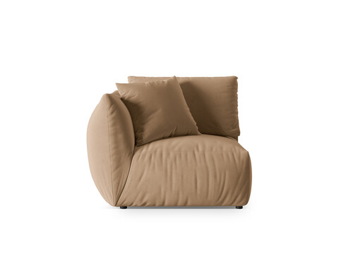 Modul stanga pentru canapea, 1 loc, Chris-184, Micadoni Home, 110x100x80 cm, catifea, bej sand