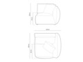 Modul dreapta pentru canapea, 1 loc, Chris-184, Micadoni Home, 110x100x80 cm, catifea, albastru pastel
