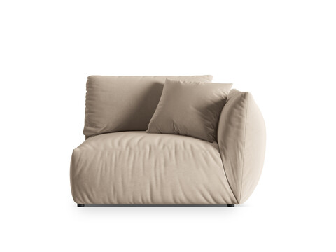 Modul dreapta pentru canapea, 1 loc, Chris-184, Micadoni Home, 130x100x80 cm, catifea, ecru