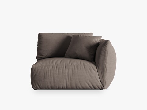 Modul dreapta pentru canapea, 1 loc, Chris-259, Micadoni Home, 130x100x80 cm, tesatura structurata chenille, bej sand