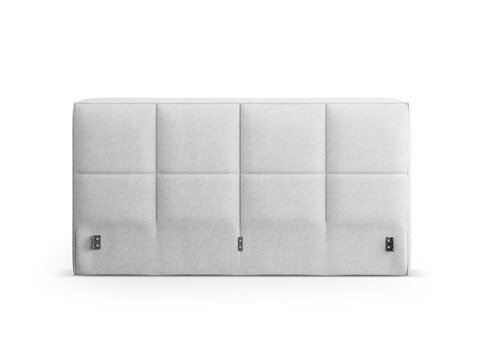 Tablie de pat 180 cm, Micadoni Home, Darren-201, tesatura structurata chenille, gri deschis melange