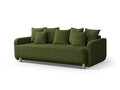 Canapea extensibila 3 locuri, cu lada depozitare, Elen-211, Micadoni Home, 231x106x86 cm, tesatura structurata chenille, verde