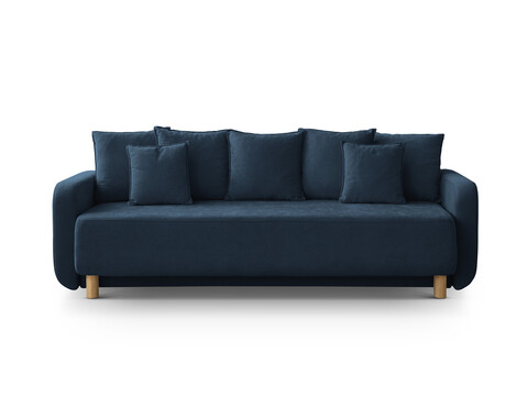 Canapea extensibila 3 locuri, cu lada depozitare, Elen-211, Micadoni Home, 231x106x86 cm, tesatura structurata chenille, albastru navy