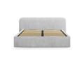 Pat tapitat cu somiera rabatabila si lada depozitare, 180x200 cm, Micadoni Home, Elizabeth-68, tesatura structurata chenille, gri deschis
