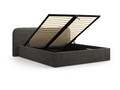 Pat tapitat cu somiera rabatabila si lada depozitare, 180x200 cm, Micadoni Home, Elizabeth-260, tesatura boucle, antracit