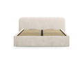 Pat tapitat cu somiera rabatabila si lada depozitare, 200x200 cm, Micadoni Home, Elizabeth-68, tesatura structurata chenille, bej