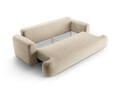 Canapea extensibila 3 locuri, Ella-120, Micadoni Home, 253x108x94 cm, catifea, bej deschis