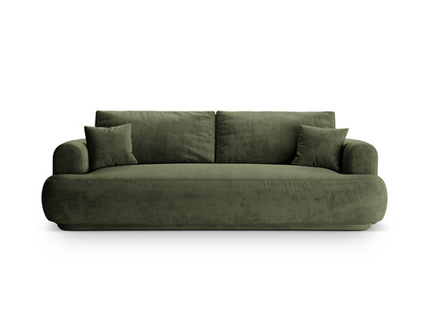 Canapea extensibila 3 locuri, Ella-120, Micadoni Home, 253x108x94 cm, catifea, verde