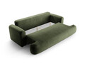 Canapea extensibila 3 locuri, Ella-120, Micadoni Home, 253x108x94 cm, catifea, verde