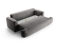 Canapea extensibila 3 locuri, Ella-120, Micadoni Home, 253x108x94 cm, catifea, gri