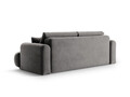 Canapea extensibila 3 locuri, Ella-120, Micadoni Home, 253x108x94 cm, catifea, gri