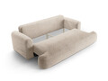 Canapea extensibila 3 locuri, Ella-193, Micadoni Home, 253x108x94 cm, tesatura structurata chenille, bej sand