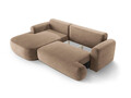 Coltar extensibil stanga 5 locuri, modular, cu lada depozitare, Ella, Micadoni Home, 271x174x94 cm, catifea, bej inchis