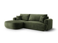 Coltar extensibil stanga 5 locuri, modular, cu lada depozitare, Ella, Micadoni Home, 271x174x94 cm, catifea, verde