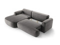 Coltar extensibil stanga 5 locuri, modular, cu lada depozitare, Ella, Micadoni Home, 271x174x94 cm, catifea, gri