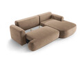 Coltar extensibil dreapta 5 locuri, modular, cu lada depozitare, Ella, Micadoni Home, 271x174x94 cm, catifea, bej inchis